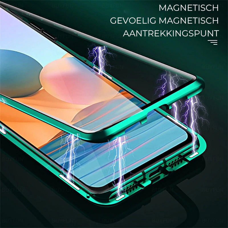 Magnetische doppelseitige Handyhülle aus gehärtetem Glas für Samsung