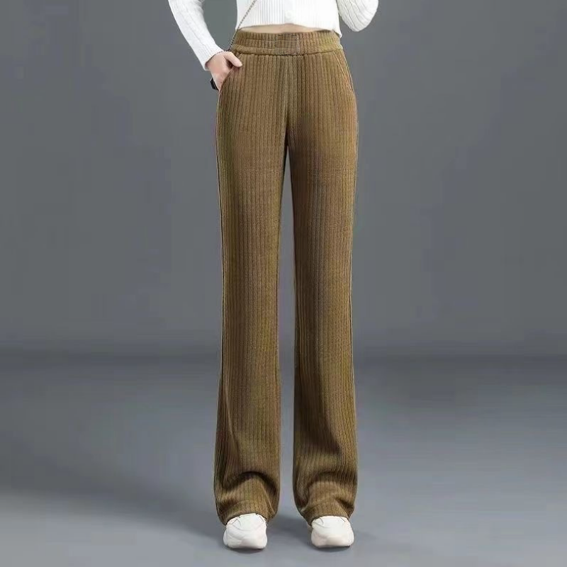 Vielseitige, schlichte Hosen mit elastischem Bund und Hosen mit lockerem Bund für Damen.