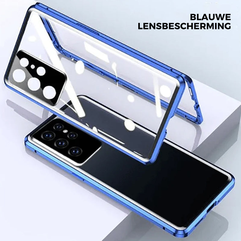 Magnetische doppelseitige Handyhülle aus gehärtetem Glas für Samsung