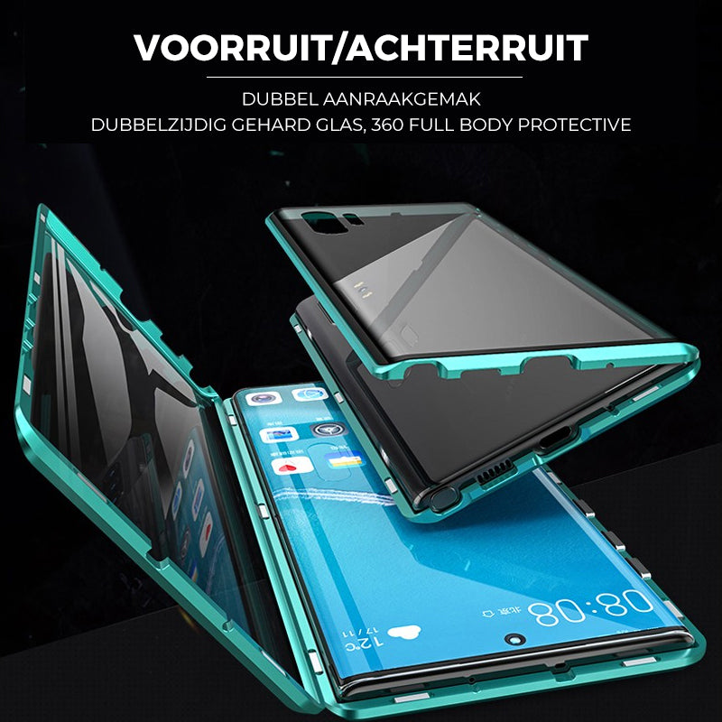 Magnetische doppelseitige Handyhülle aus gehärtetem Glas für Samsung