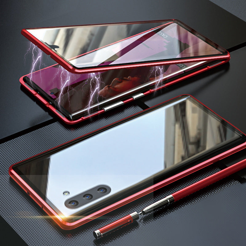 Magnetische doppelseitige Handyhülle aus gehärtetem Glas für Samsung