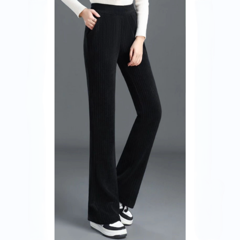 Vielseitige, schlichte Hosen mit elastischem Bund und Hosen mit lockerem Bund für Damen.
